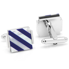 Floating Mother of Pearl Striped Cufflinks