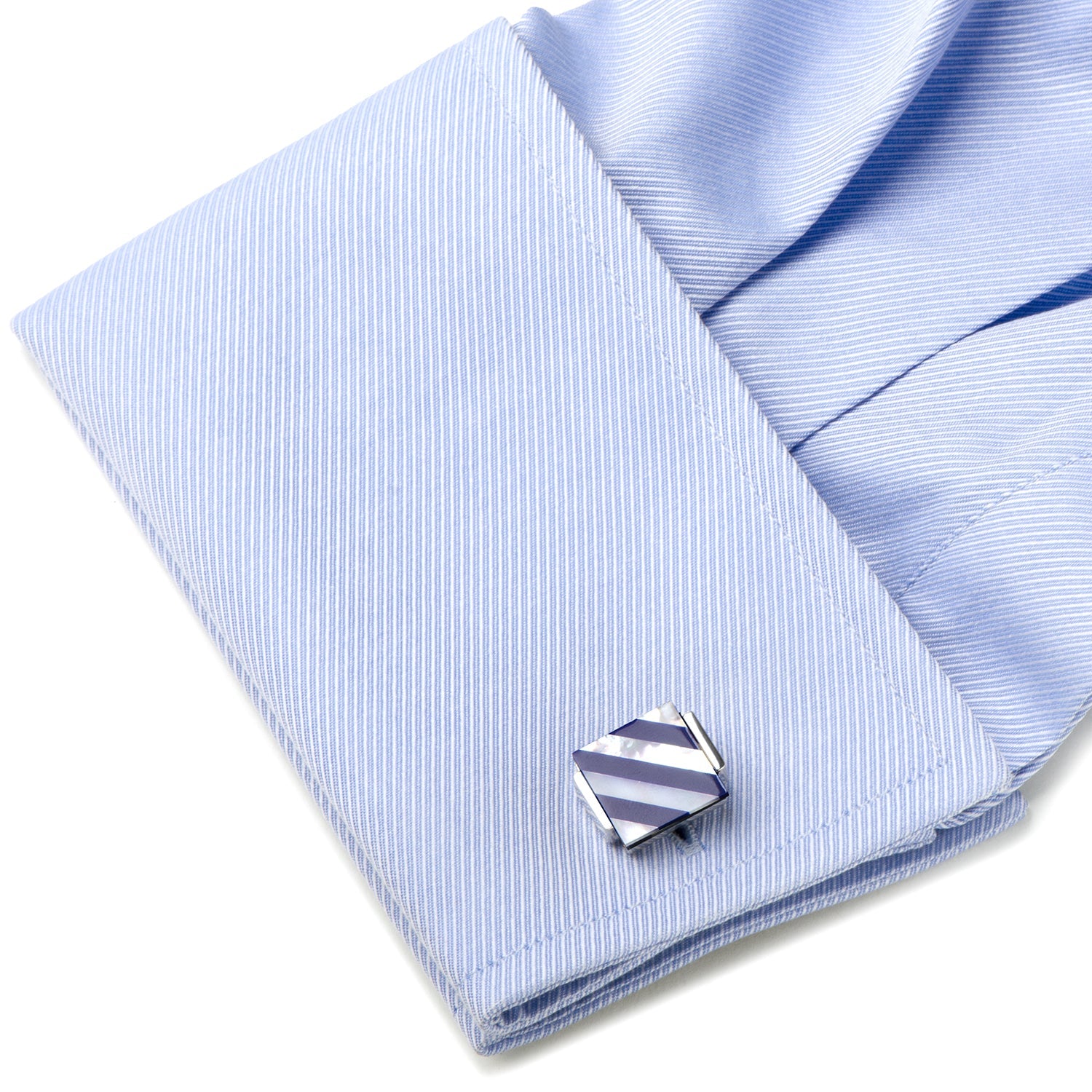  Cufflinks Floating Mother of Pearl Striped Cufflinks - Default Title - Bonton