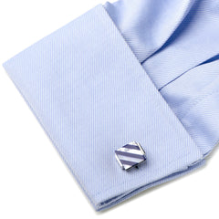 Floating Mother of Pearl Striped Cufflinks