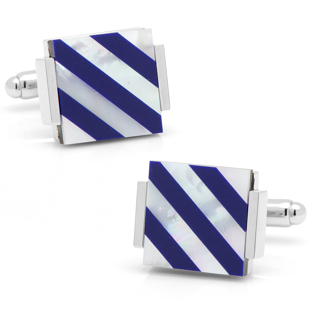  Cufflinks Floating Mother of Pearl Striped Cufflinks - Default Title - Bonton