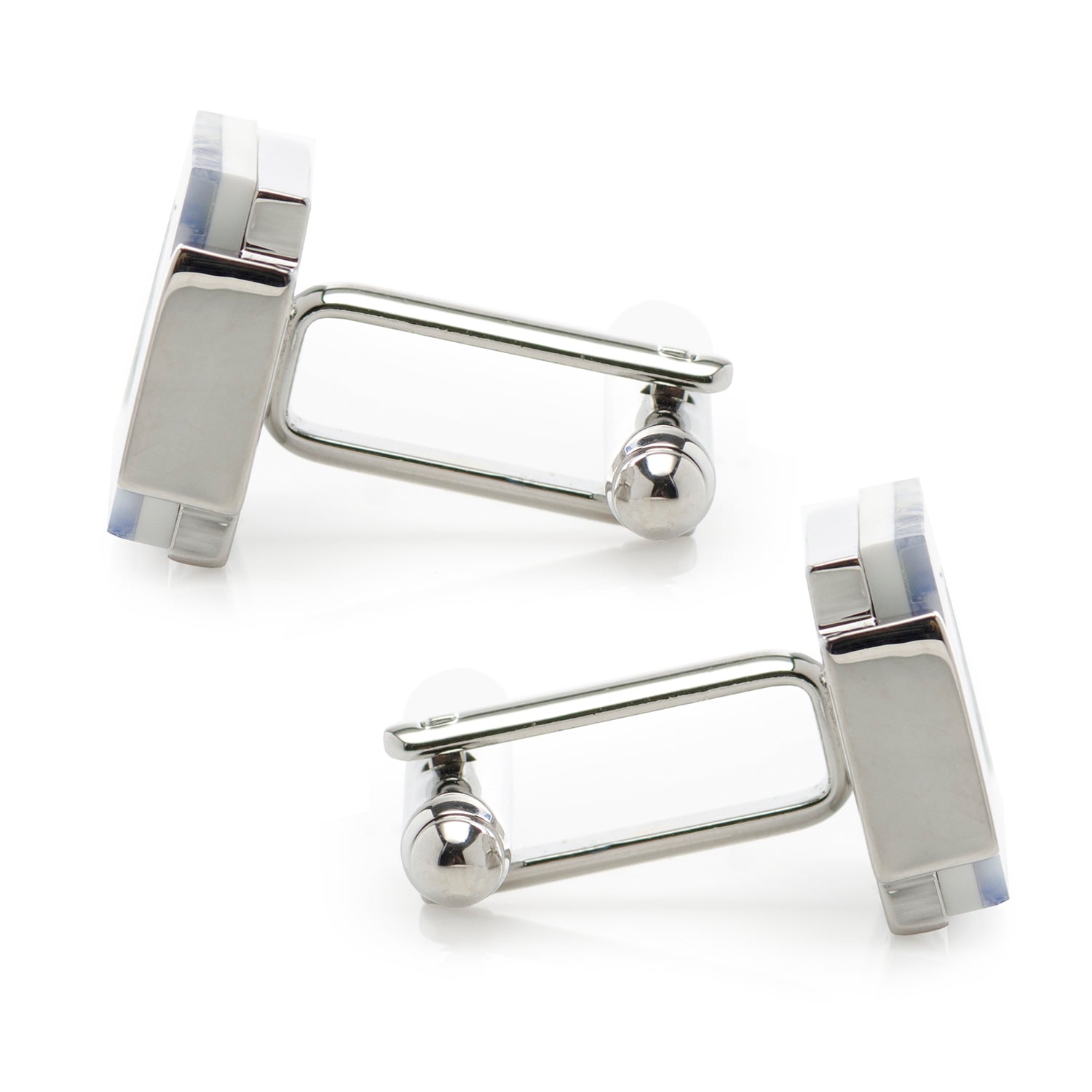  Cufflinks Floating Mother of Pearl Checkered Cufflinks - Default Title - Bonton