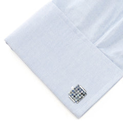 Floating Mother of Pearl Checkered Cufflinks