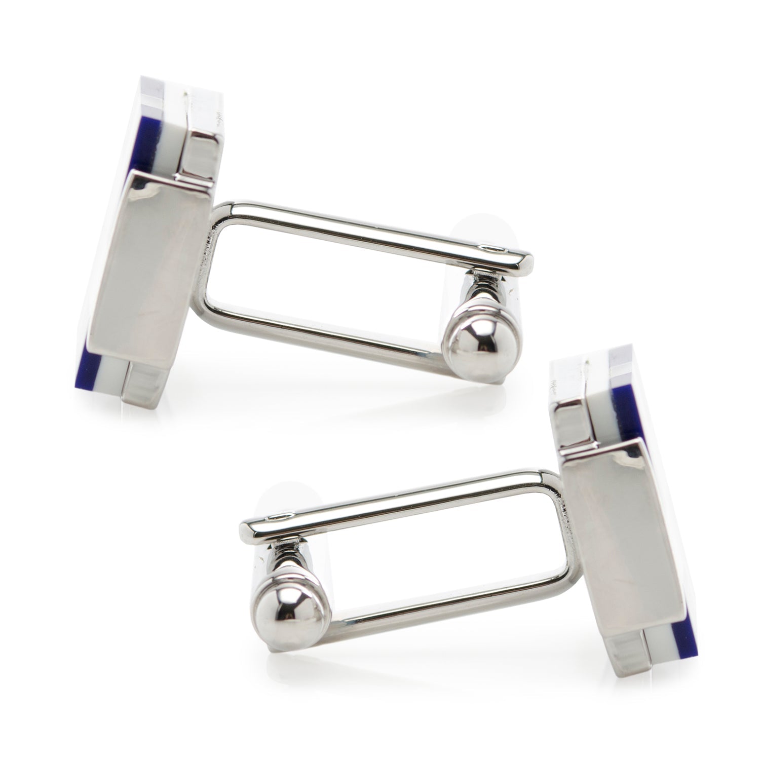  Cufflinks Mother of Pearl and Lapis Blue Windmill Square Cufflinks - Default Title - Bonton