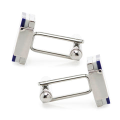 Mother of Pearl and Lapis Blue Windmill Square Cufflinks