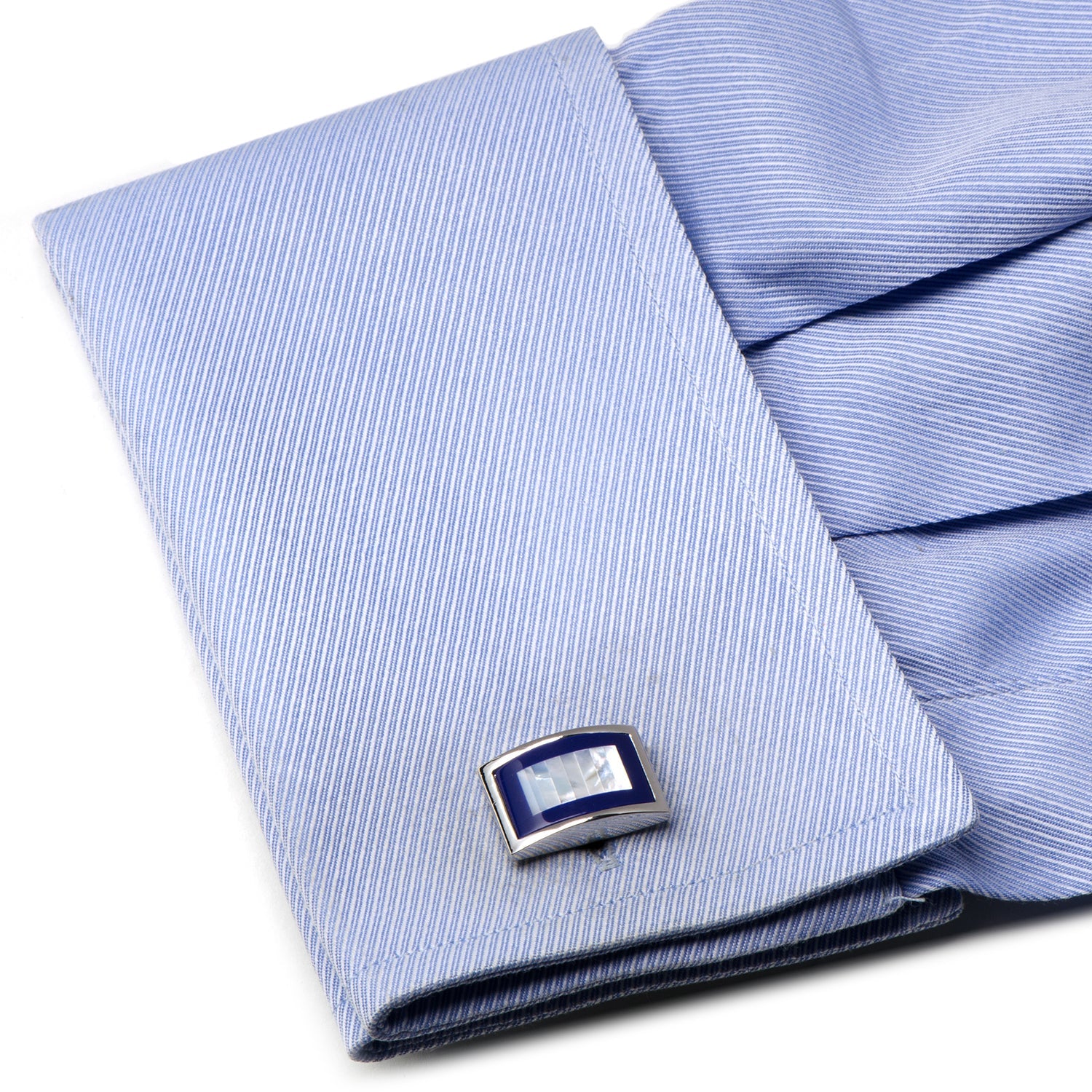  Cufflinks Mother of Pearl and Lapis Blue Key Cufflinks - Default Title - Bonton