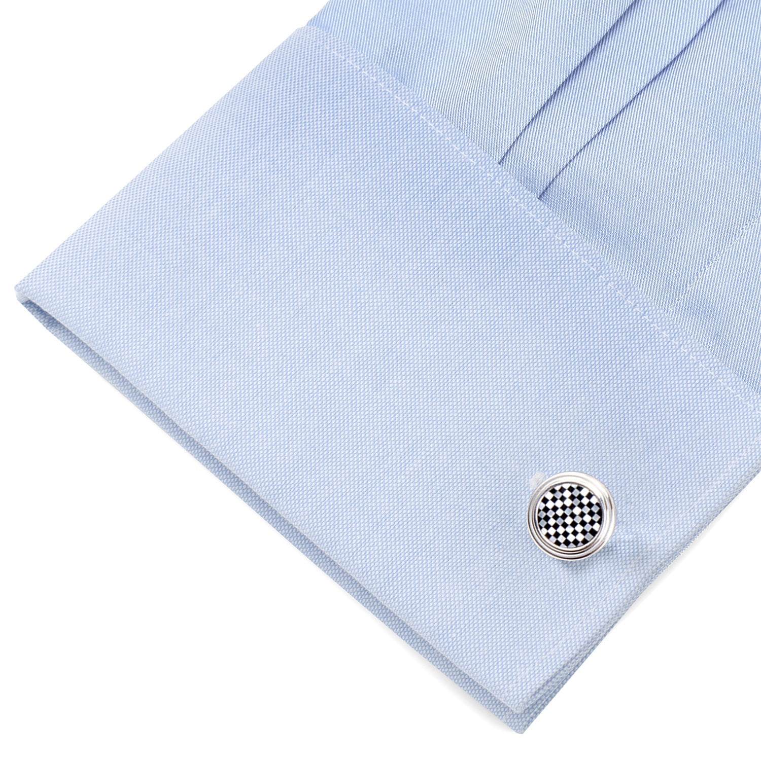  Cufflinks Onyx and Mother of Pearl Checker 5-Stud Set - Default Title - Bonton