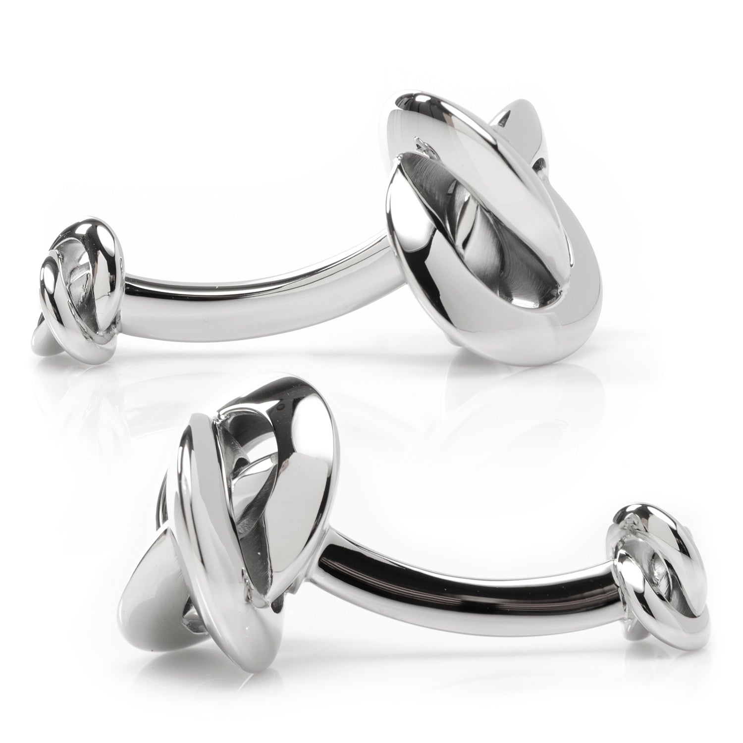  Cufflinks Double Sided Silver Knot Cufflinks - Default Title - Bonton