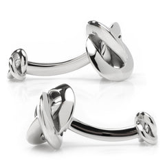 Double Sided Silver Knot Cufflinks