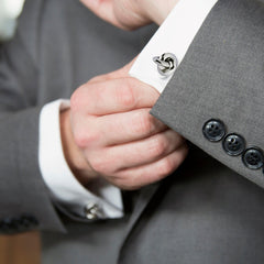 Double Sided Silver Knot Cufflinks