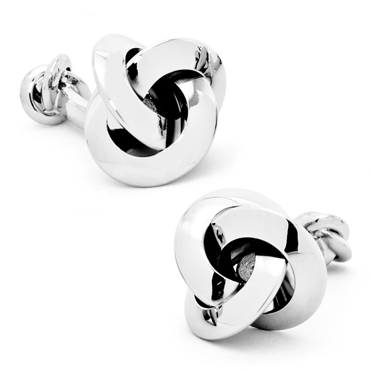  Cufflinks Double Sided Silver Knot Cufflinks - Default Title - Bonton