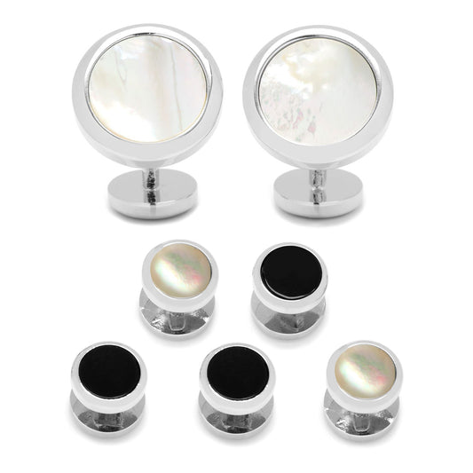 Double Sided Mother of Pearl Round Beveled 5-Stud Set