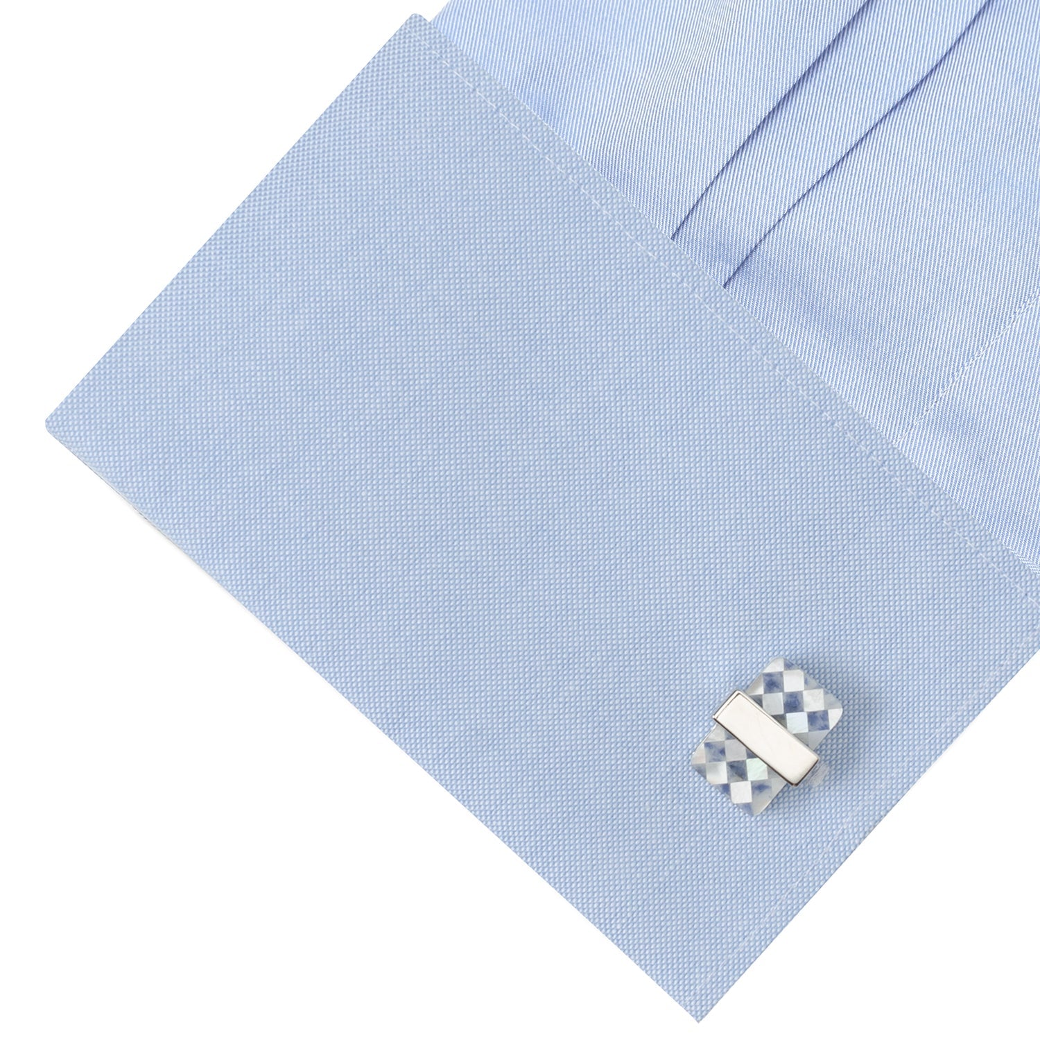  Cufflinks Checkered Cut Mother of Pearl Cufflinks - Default Title - Bonton