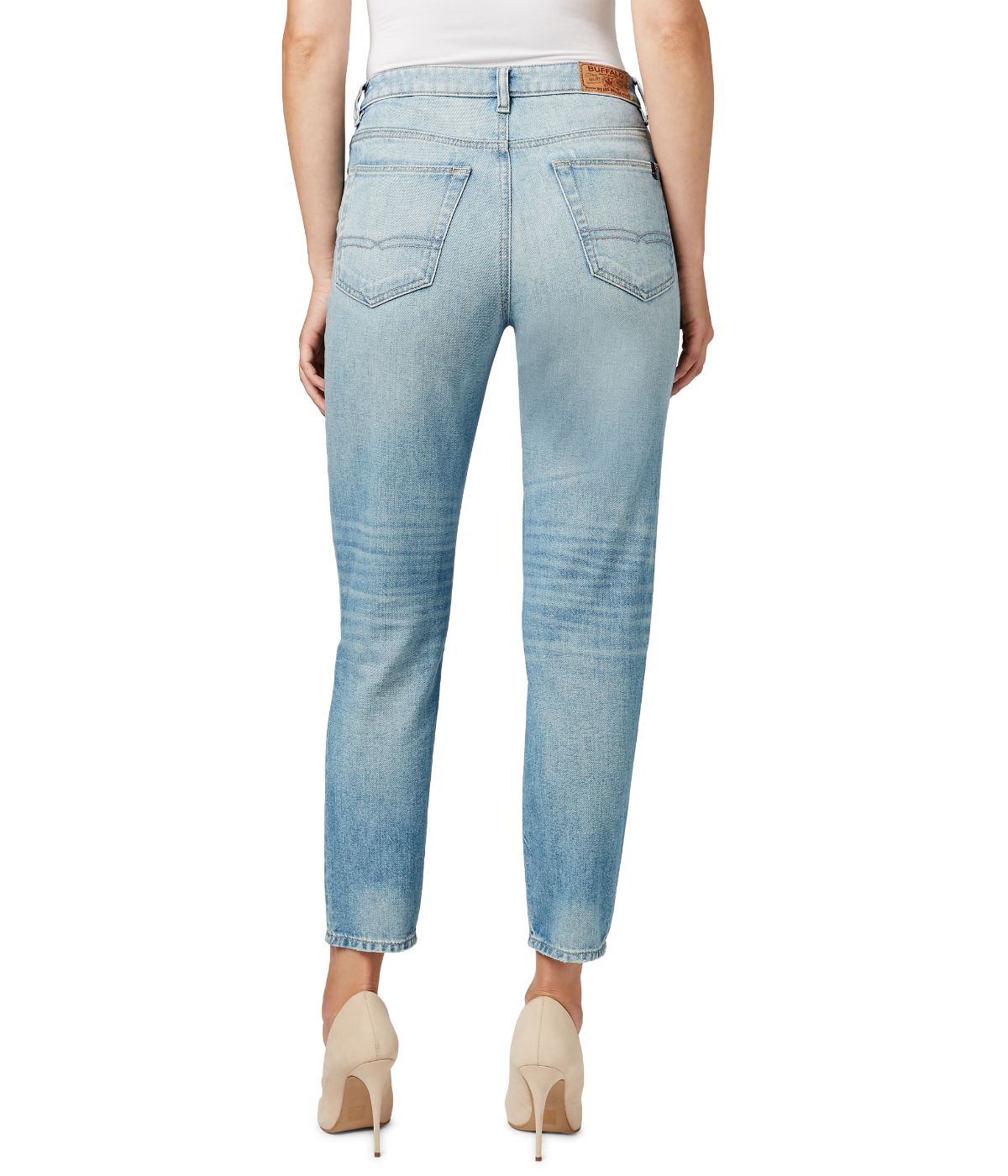  Buffalo David Bitton Margot Faded and Worn Mom Jeans Indigo - Indigo - Bonton