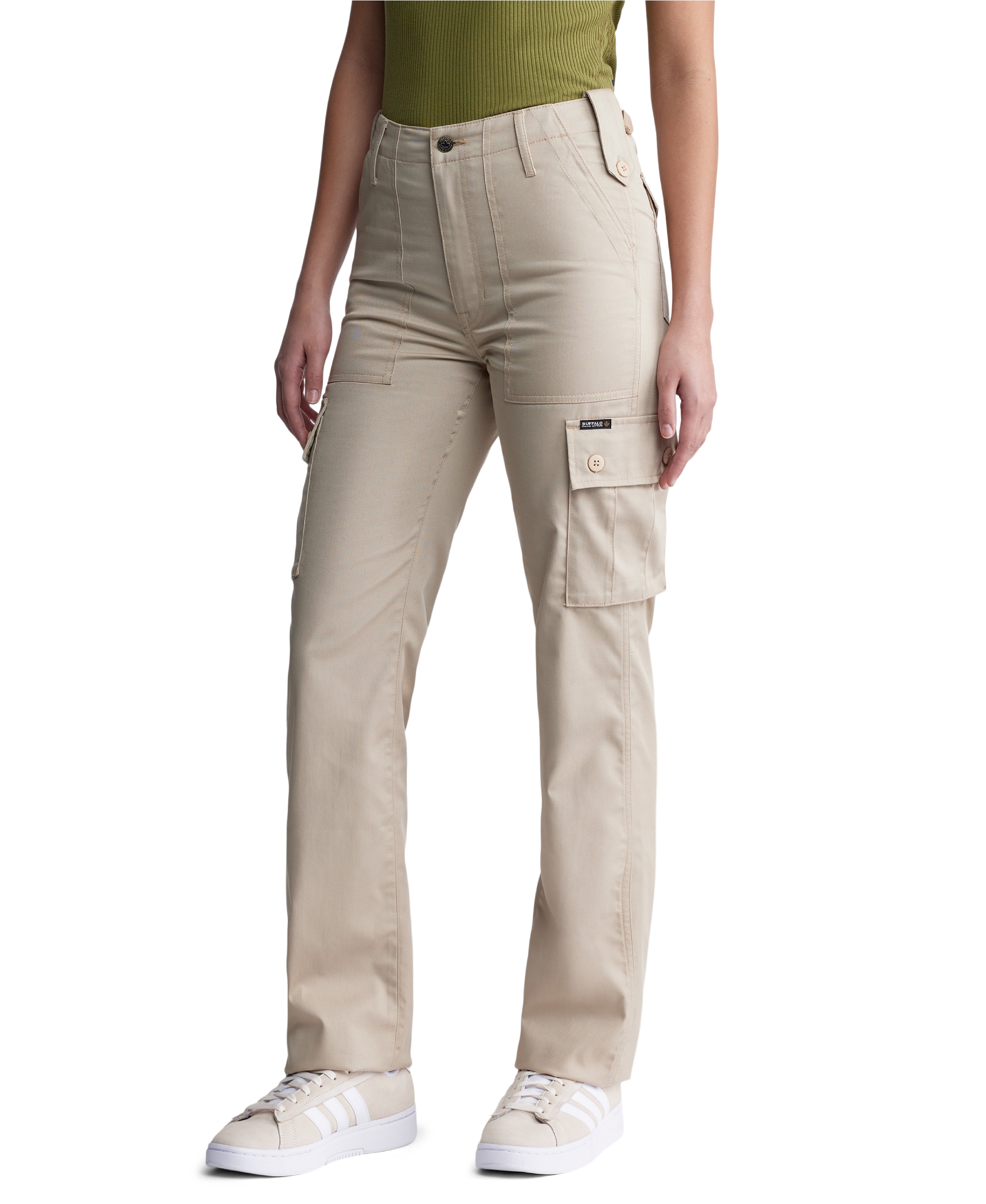  Buffalo David Bitton High Rise Loose Straight Jane - SAFARI - Bonton