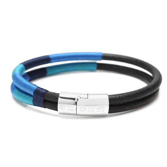 Cobra Masai Silver Bracelet Blue Tones 18cm