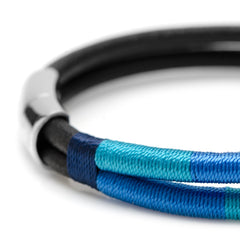 Cobra Masai Silver Bracelet Blue Tones 18cm