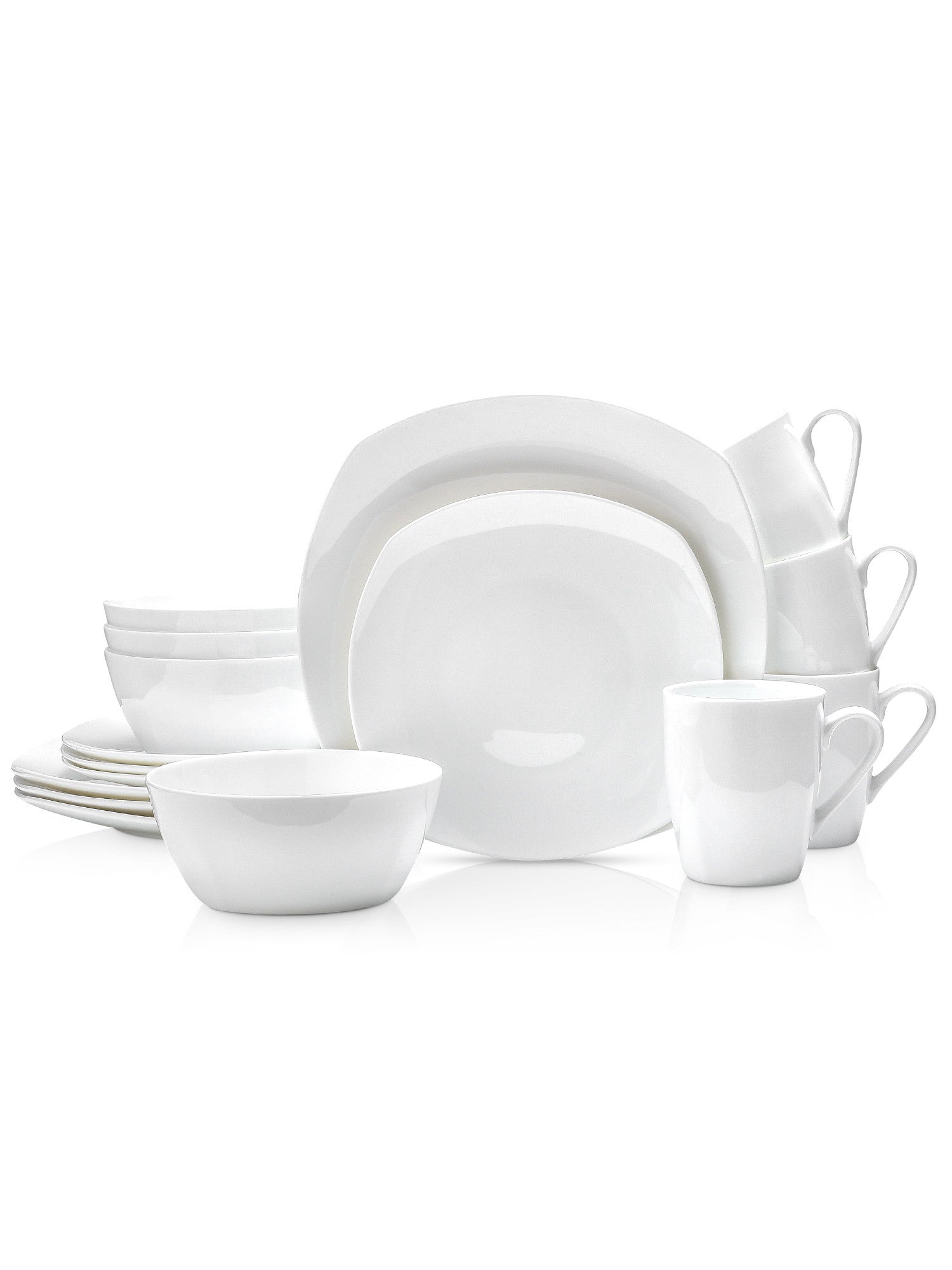  Stone + Lain Juliette 16-Piece Dinnerware Set Bone China - White - Bonton