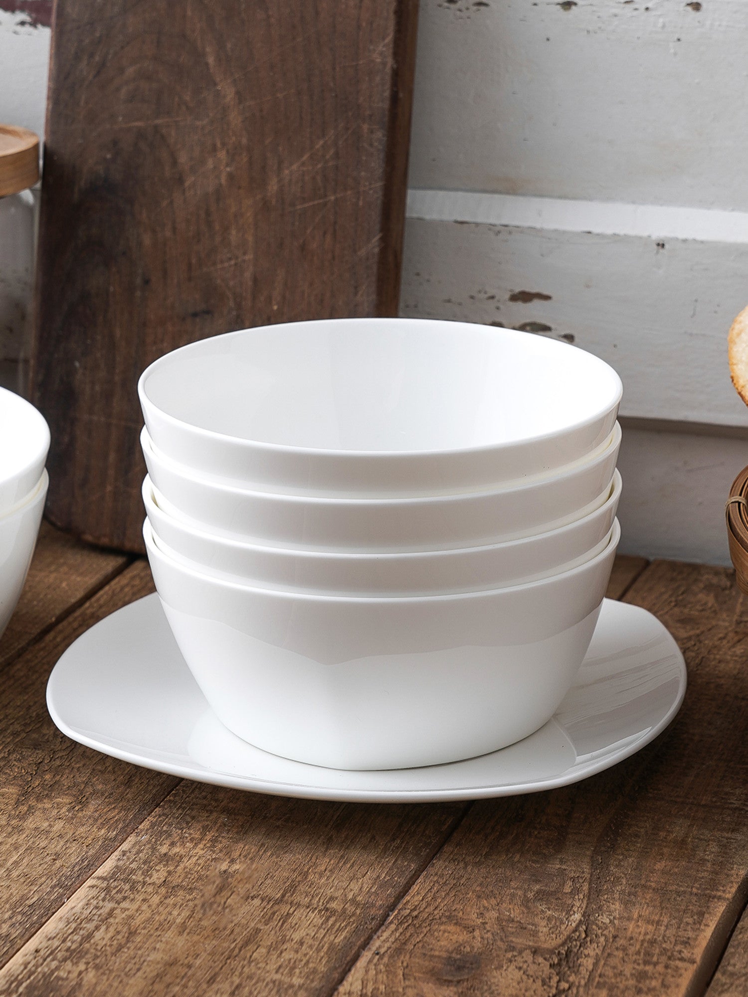  Stone + Lain Juliette 16-Piece Dinnerware Set Bone China - White - Bonton