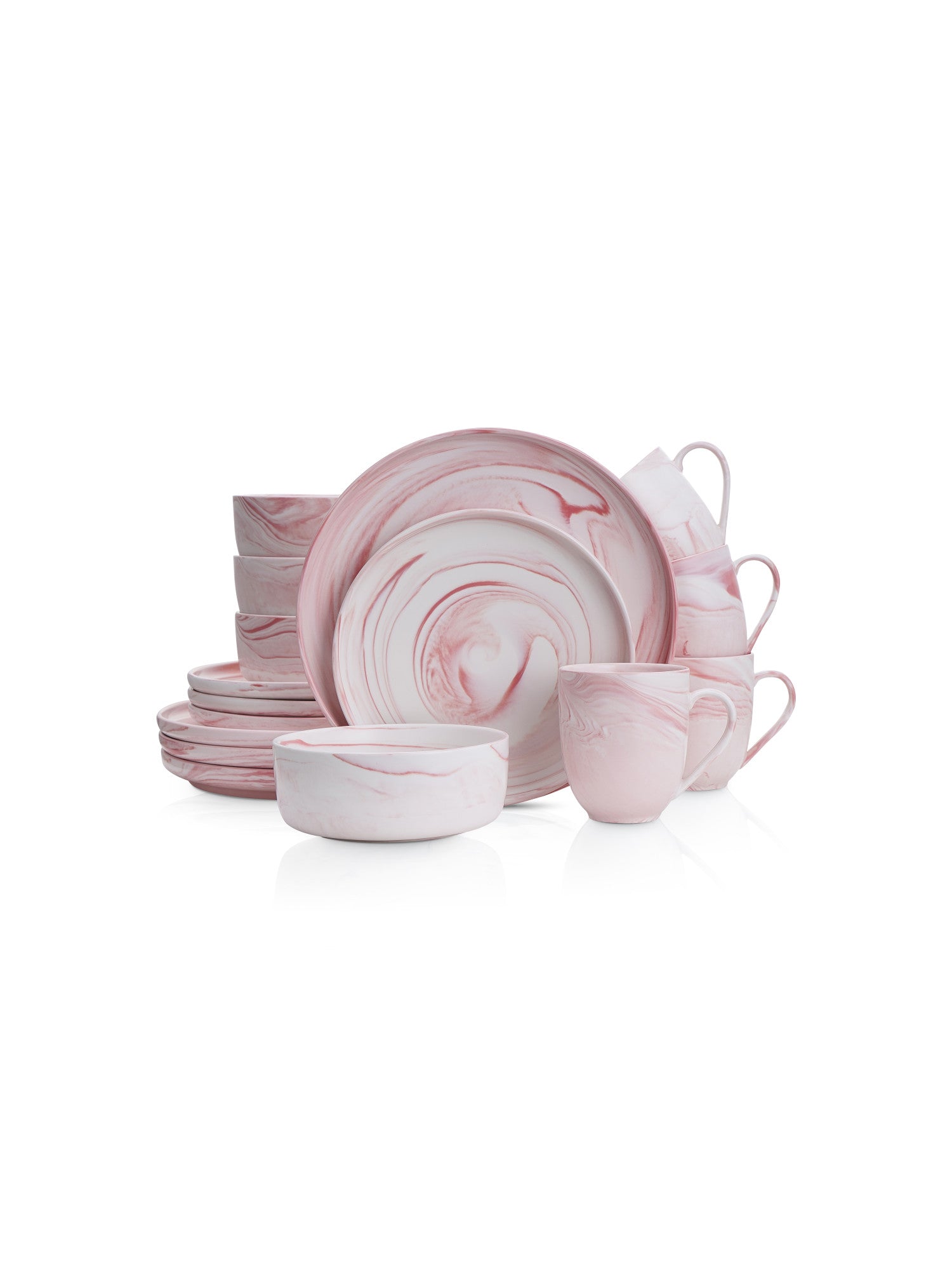  Stone + Lain Brighton 16-Piece Dinnerware Set Porcelain - Pink - Bonton