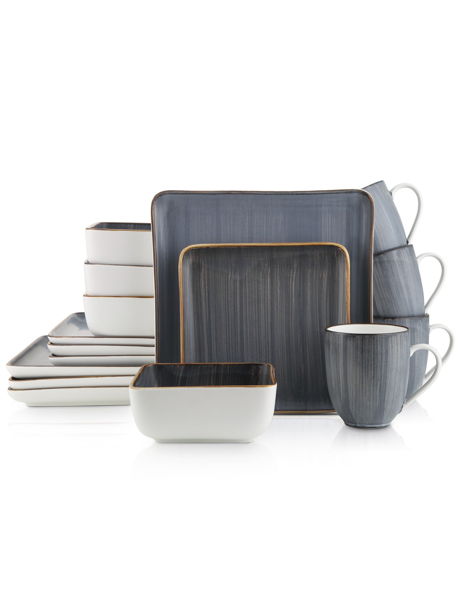  Stone + Lain Esmeralda 16-Piece Dinnerware Set Porcelain - Blue - Bonton