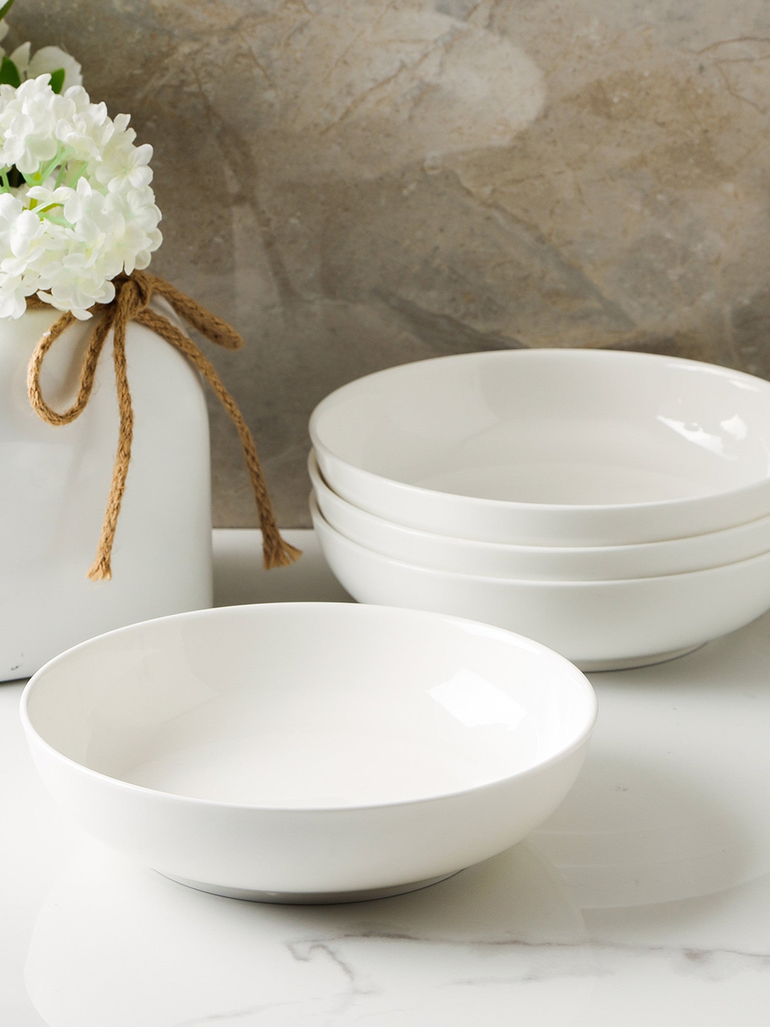  Stone + Lain Gabrielle 12-Piece Dinnerware Set Bone China - Gold - Bonton