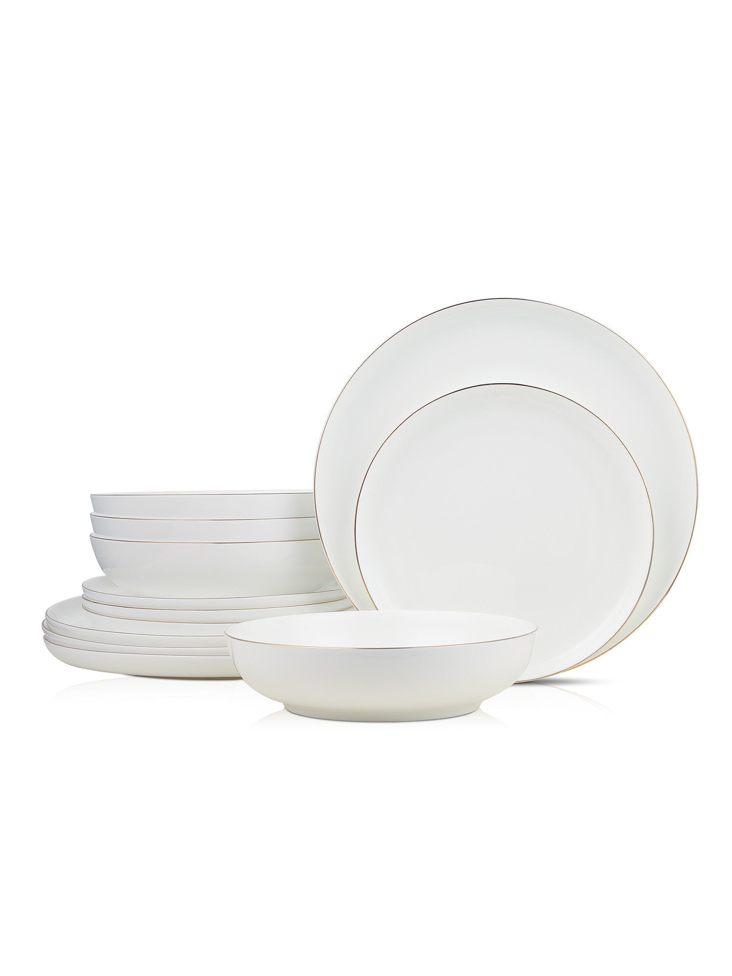  Stone + Lain Gabrielle 12-Piece Dinnerware Set Bone China - Gold - Bonton