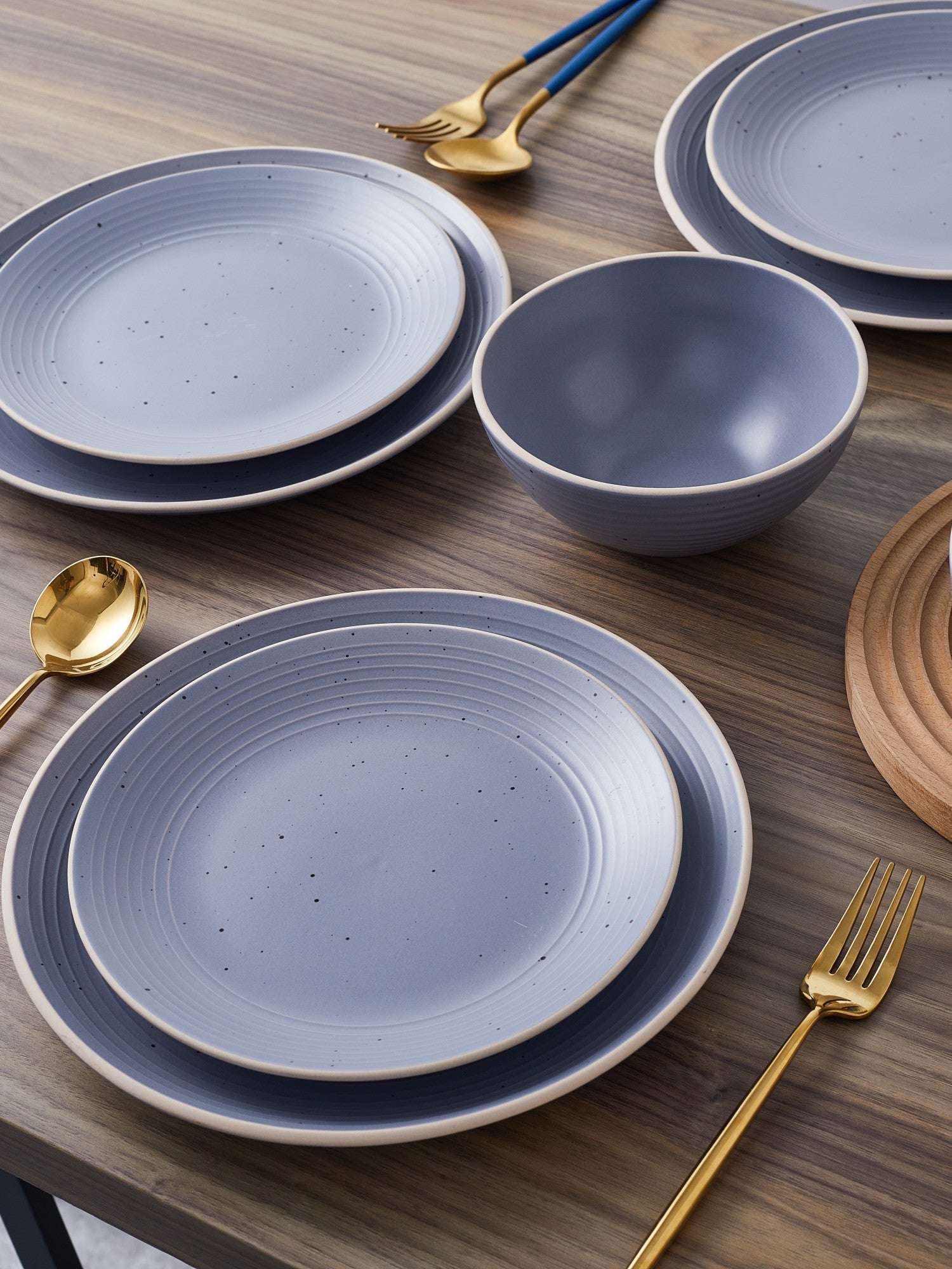  Stone + Lain Lauren 16-Piece Dinnerware Set Stoneware - Light Gray - Bonton