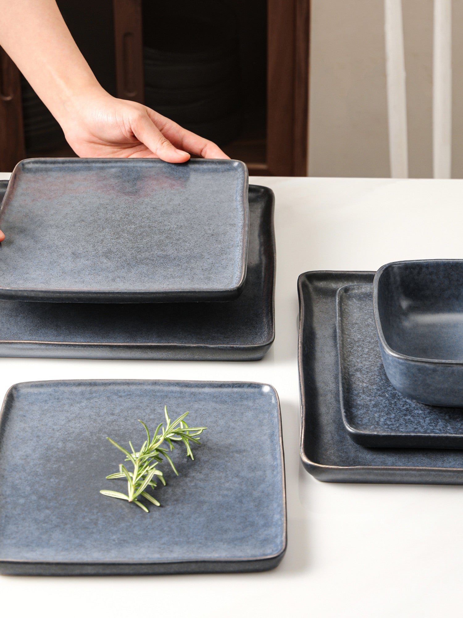  Stone + Lain Jonny 12-Piece Dinnerware Set Stoneware - Blue - Bonton