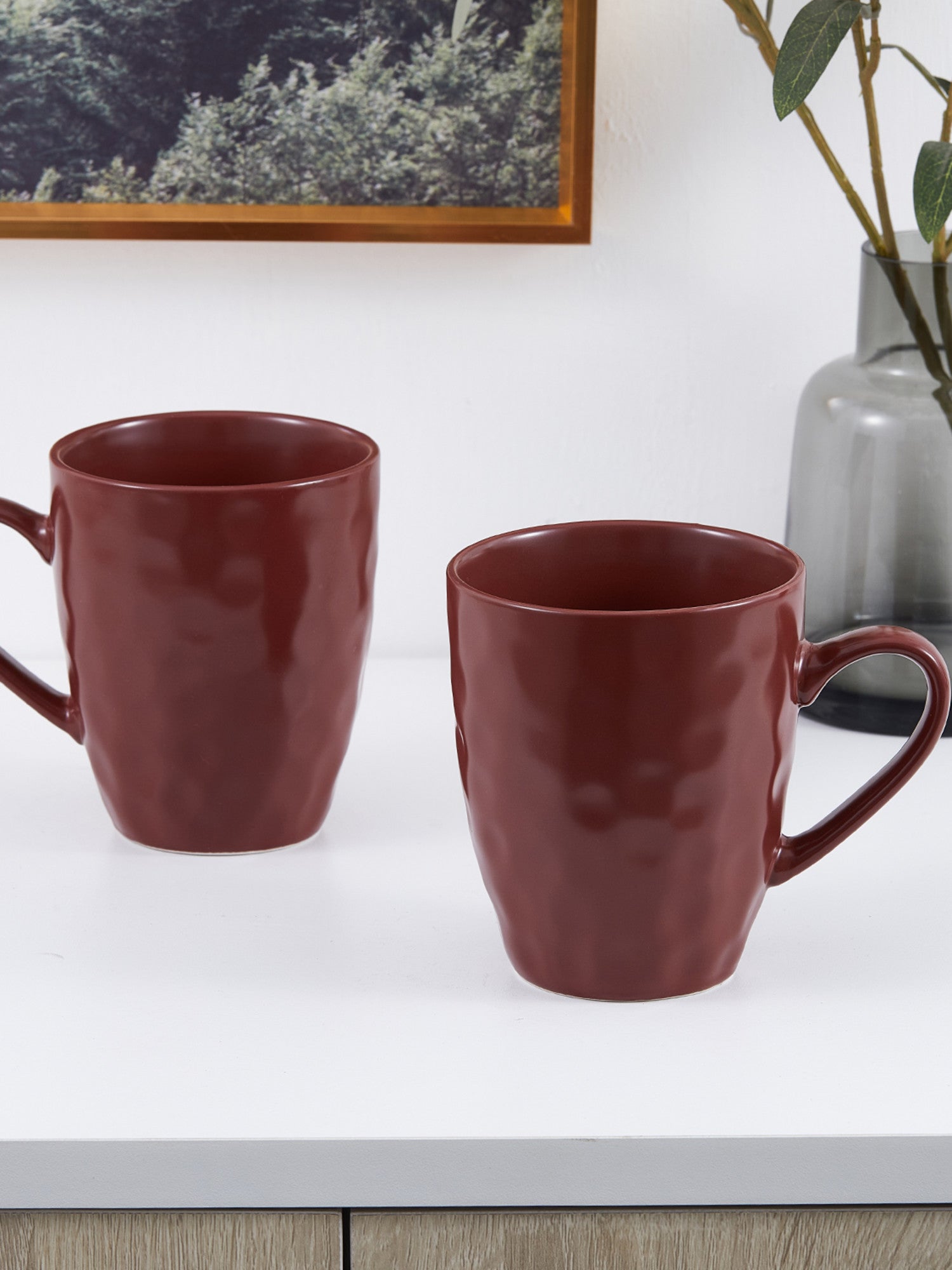  Stone + Lain Clara 32-Piece Dinnerware Set Porcelain - Burgundy - Bonton