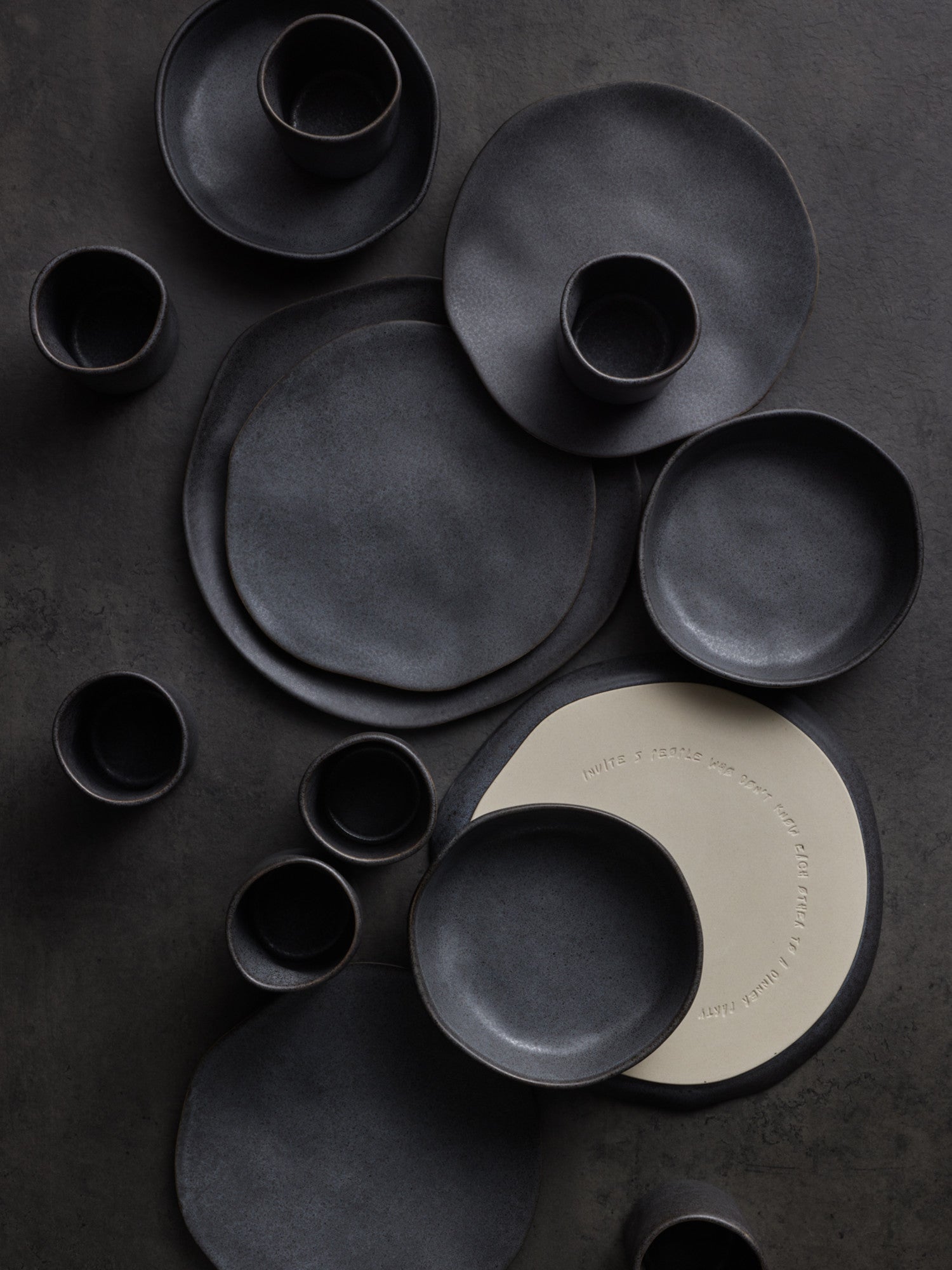  Stone + Lain Hekonda Debossed 16-Piece Dinnerware Set Stoneware - Gray - Bonton