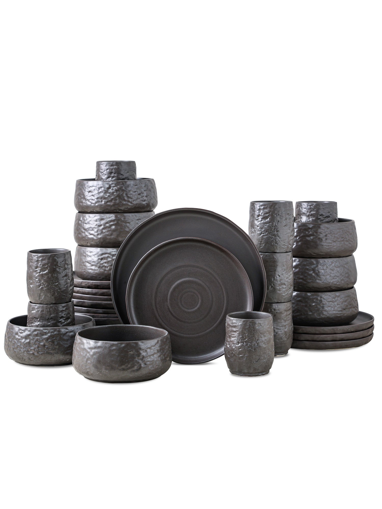  Stone + Lain Shosai 32-Piece Dinnerware Set Stoneware - Grey - Bonton