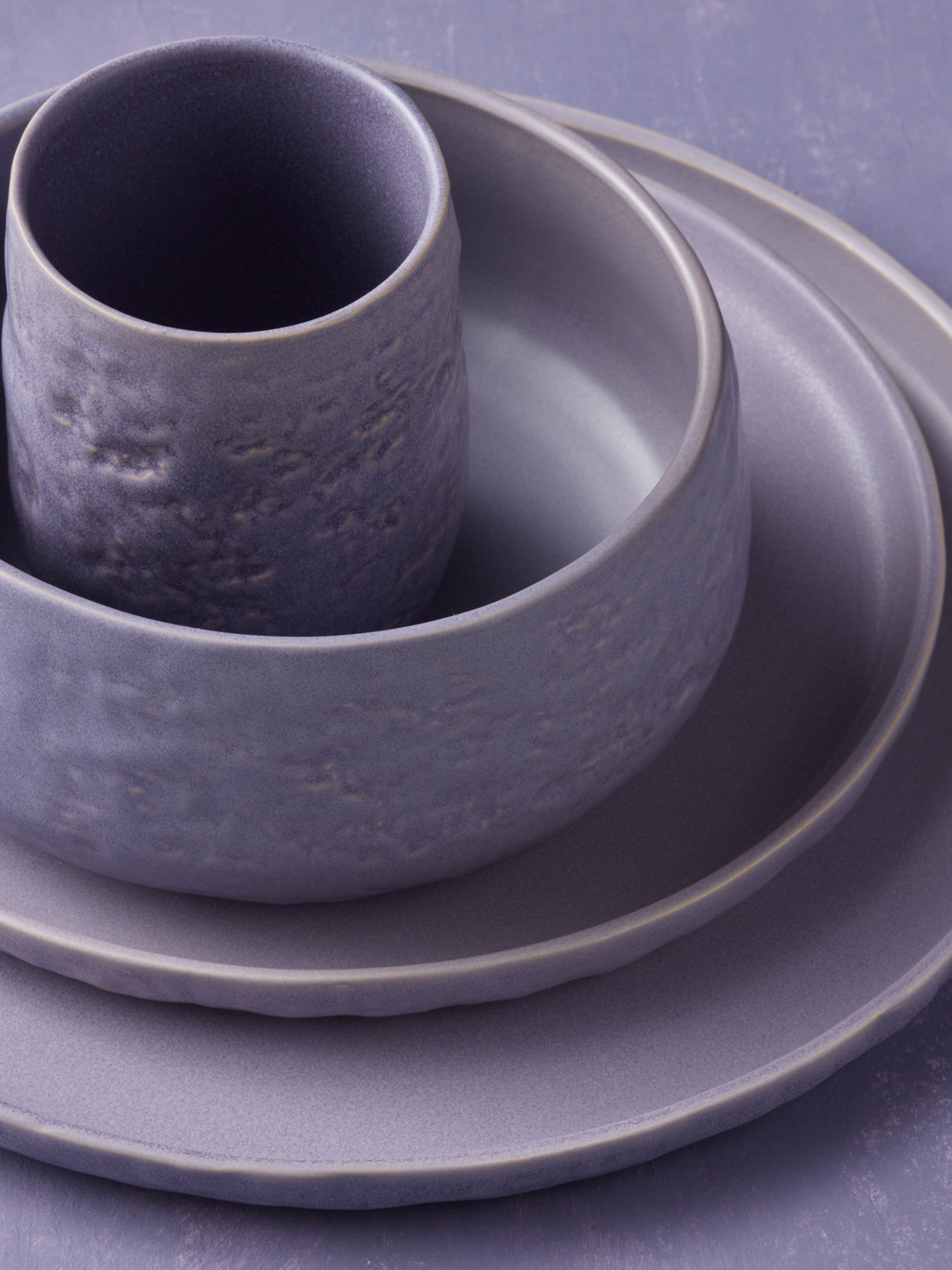  Stone + Lain Shosai 32-Piece Dinnerware Set Stoneware - Lavender - Bonton