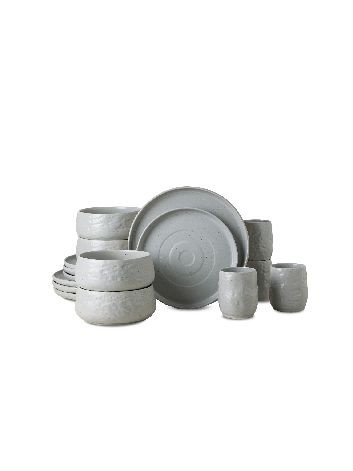  Stone + Lain Shosai 16-Piece Dinnerware Set Stoneware - Black - Bonton