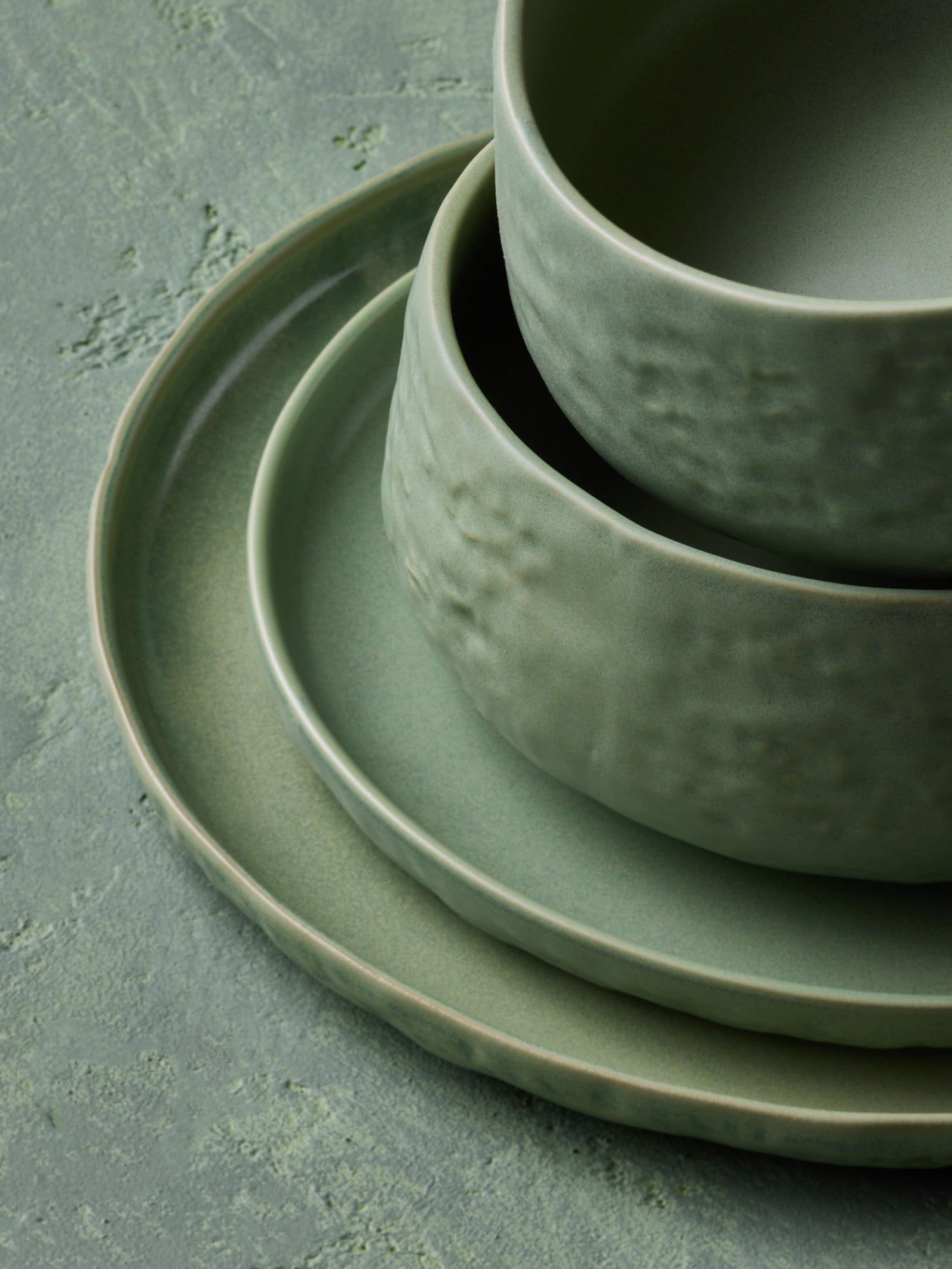  Stone + Lain Shosai 16-Piece Dinnerware Set Stoneware - Sage - Bonton