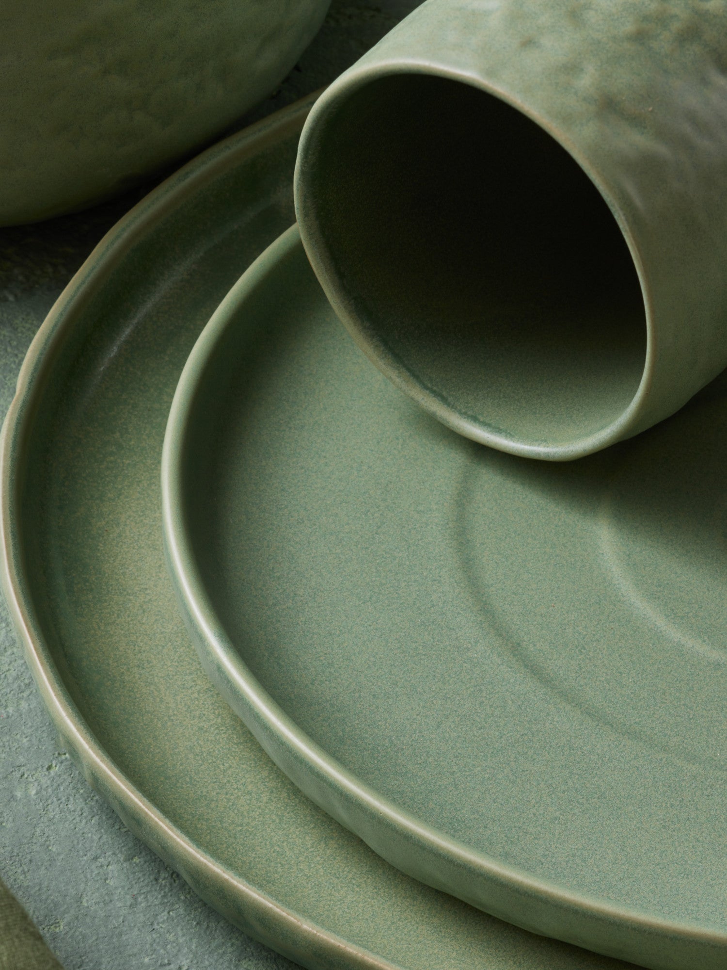  Stone + Lain Shosai 16-Piece Dinnerware Set Stoneware - Sage - Bonton