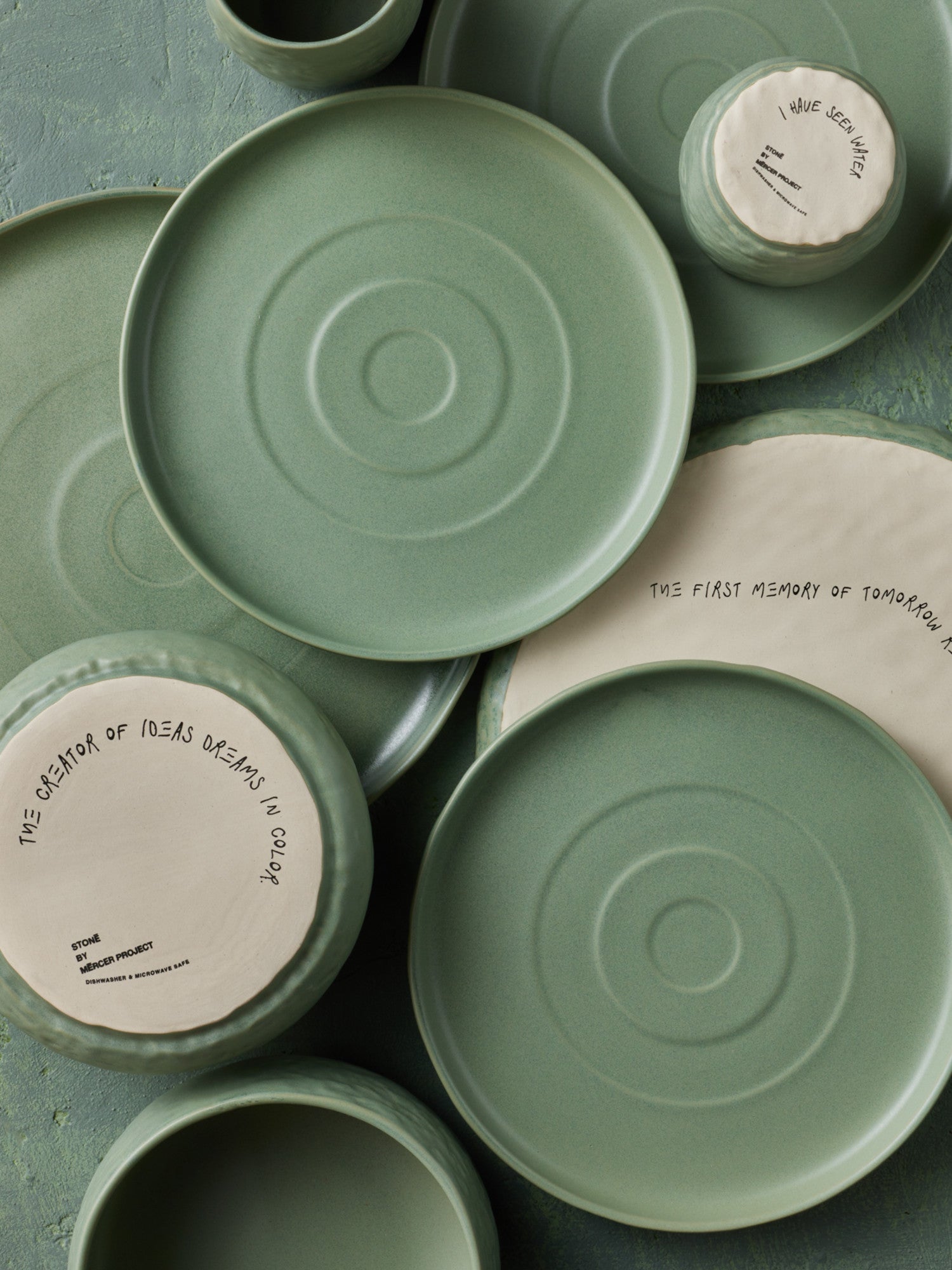  Stone + Lain Shosai 32-Piece Dinnerware Set Stoneware - Sage - Bonton