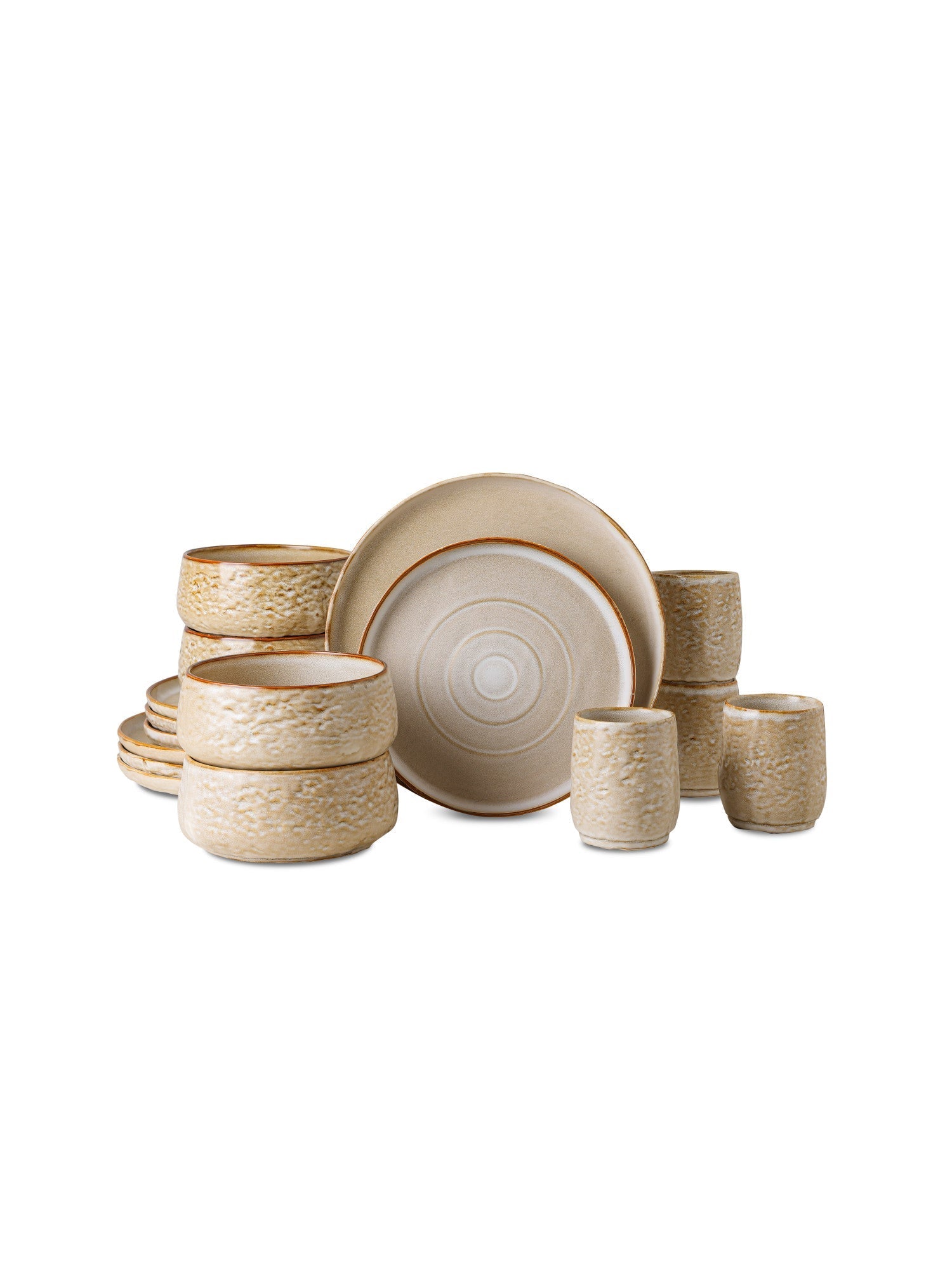  Stone + Lain Shosai 16-Piece Dinnerware Set Stoneware - Sage - Bonton