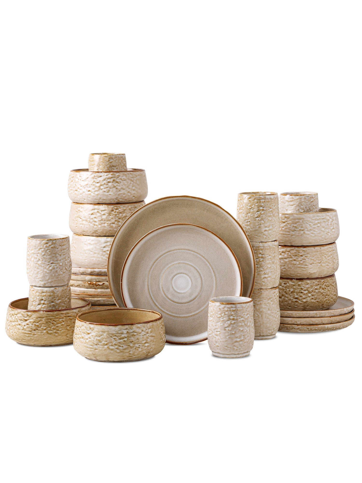  Stone + Lain Shosai 32-Piece Dinnerware Set Stoneware - Sage - Bonton