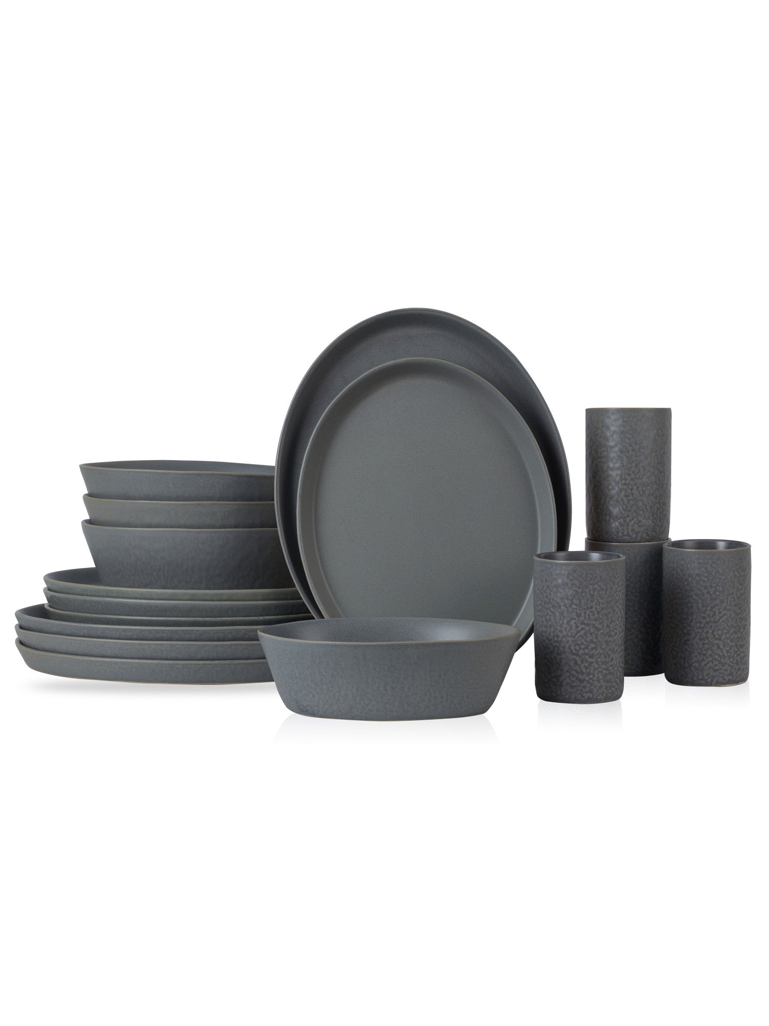  Stone + Lain Katachi 16-Piece Dinnerware Set Stoneware - Nude - Bonton