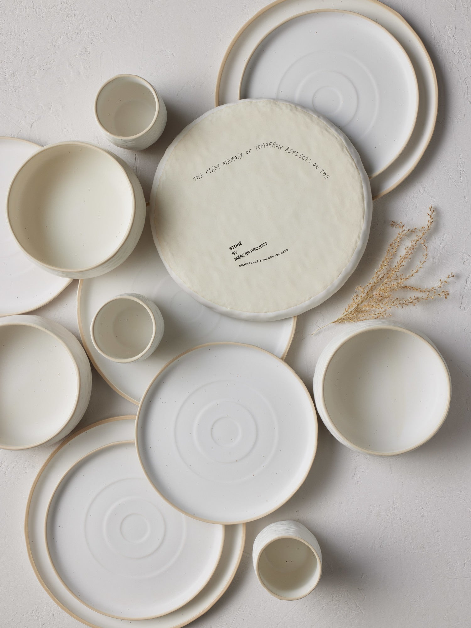  Stone + Lain Shosai 16-Piece Dinnerware Set Stoneware - White Speckled - Bonton