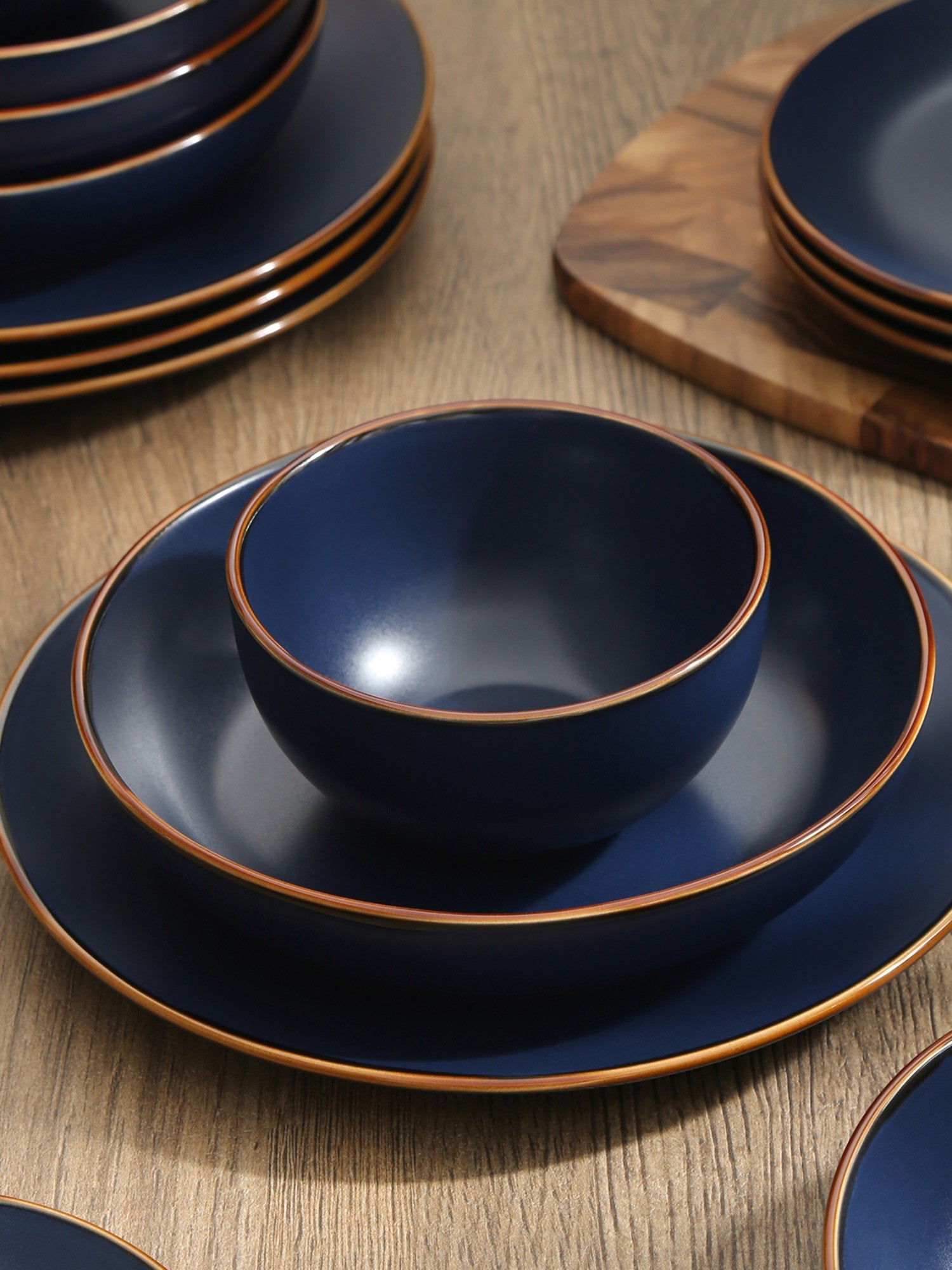  Stone + Lain Brasa 16-Piece Dinnerware Set Stoneware - Blue - Bonton