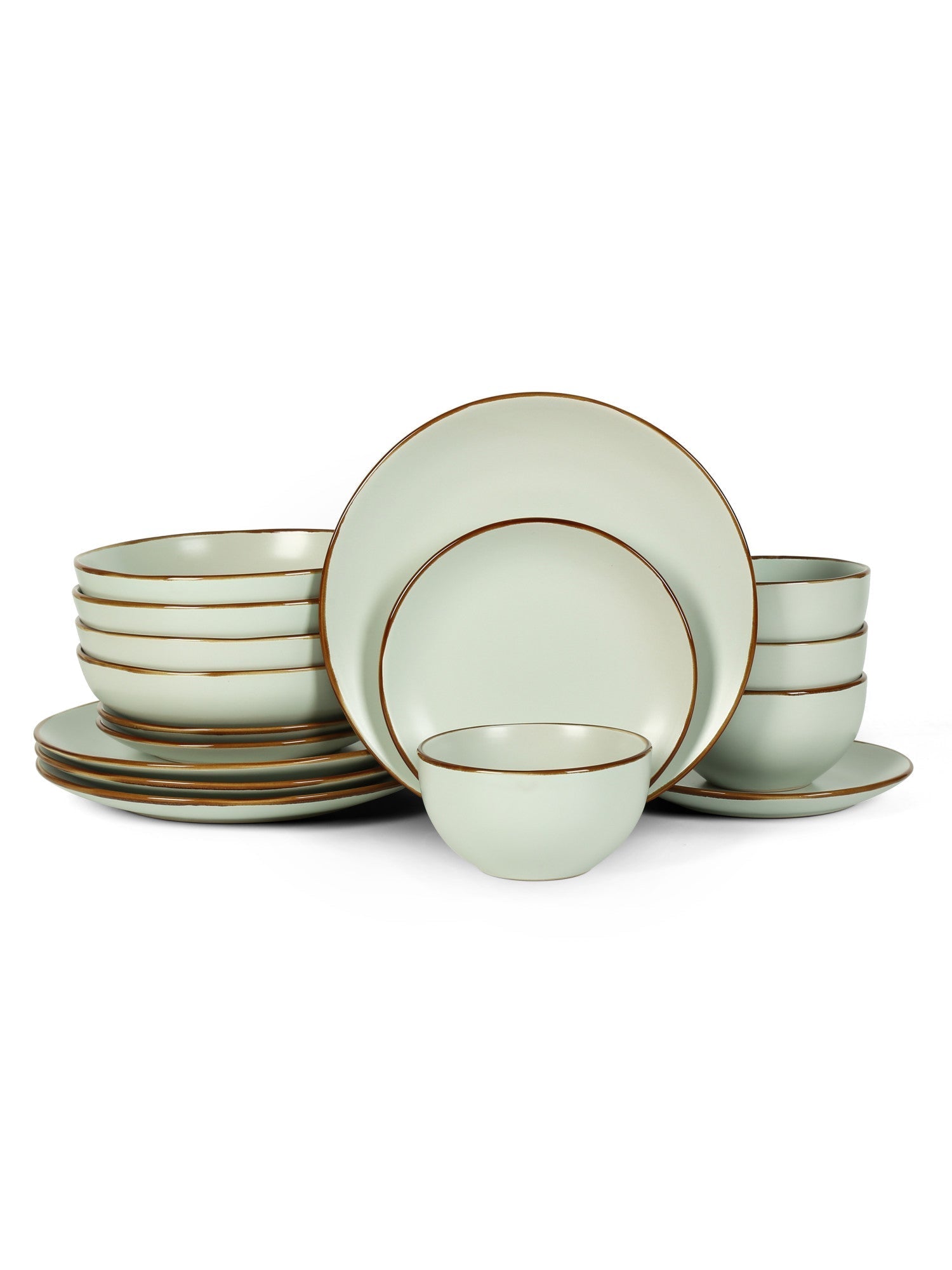  Stone + Lain Brasa 16-Piece Dinnerware Set Stoneware - Light Green - Bonton