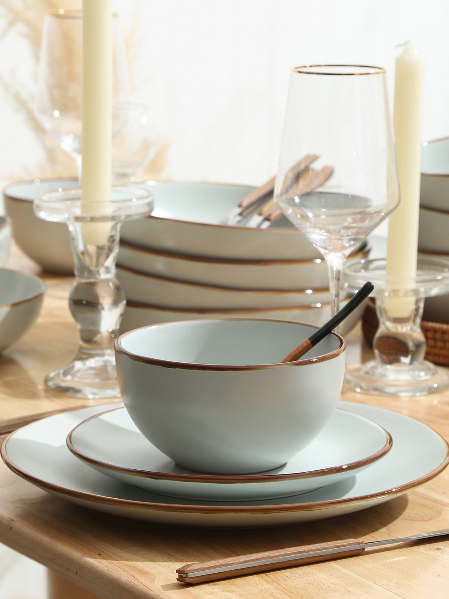  Stone + Lain Brasa 16-Piece Dinnerware Set Stoneware - Blue - Bonton