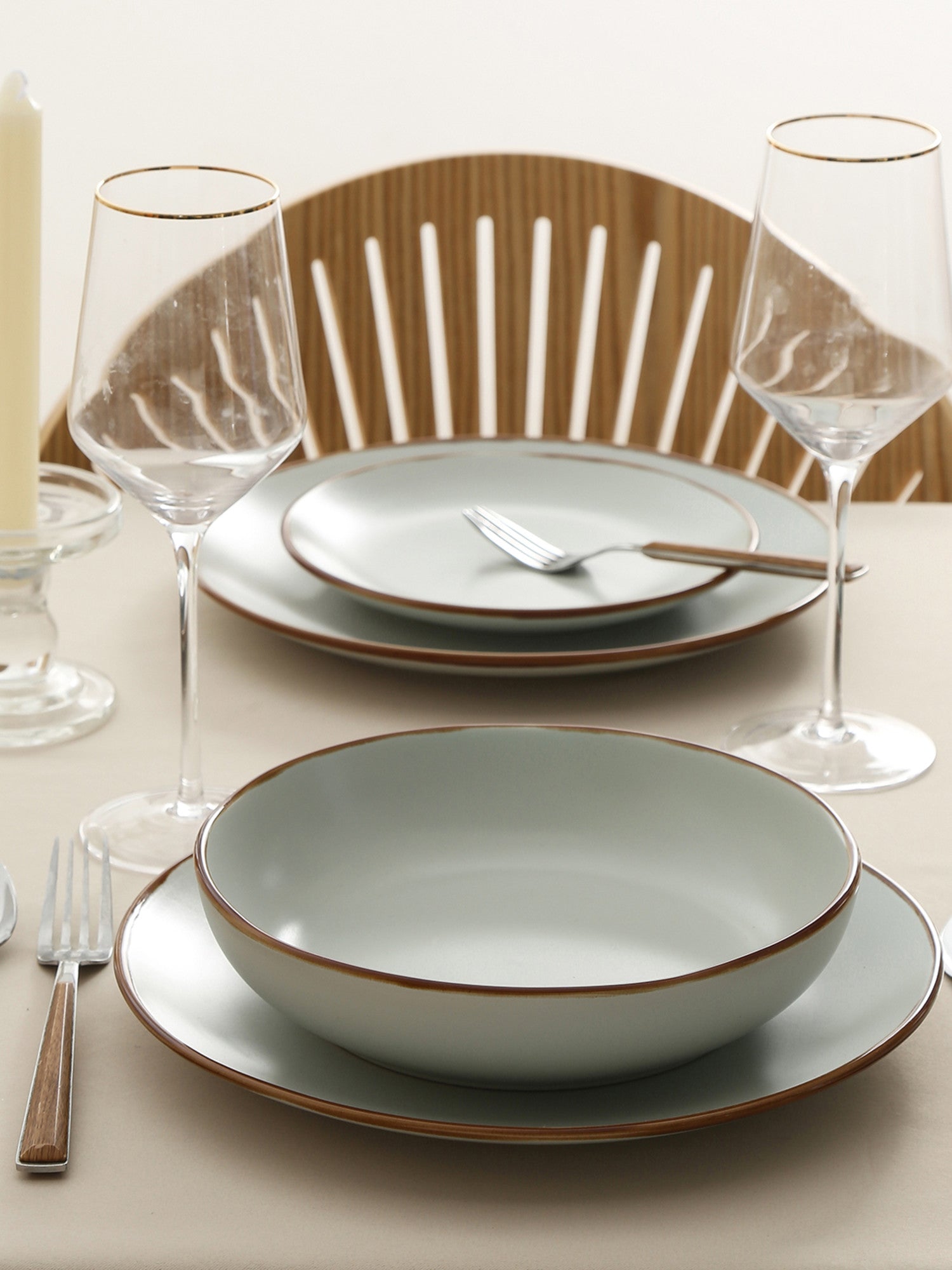  Stone + Lain Brasa 16-Piece Dinnerware Set Stoneware - White - Bonton