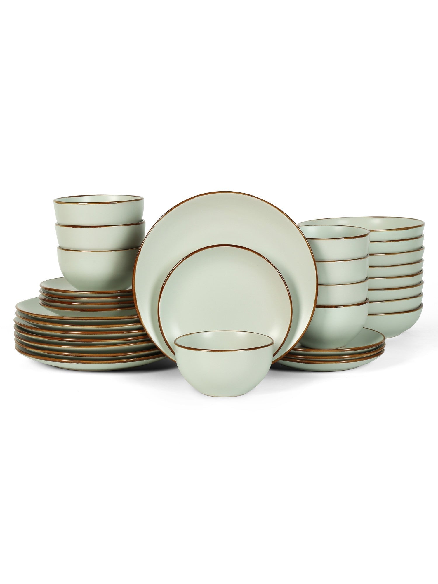  Stone + Lain Brasa 32-Piece Dinnerware Set Stoneware - White - Bonton