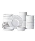 Lusso 32-Piece Dinnerware Set Stoneware White