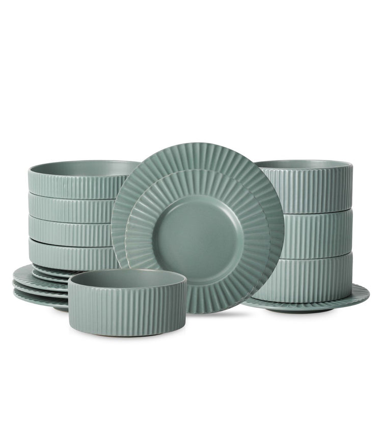 Lusso 16-Piece Dinnerware Set Stoneware Stone