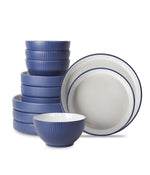 Larosso 12-Piece Dinnerware Set Stoneware Dark Blue