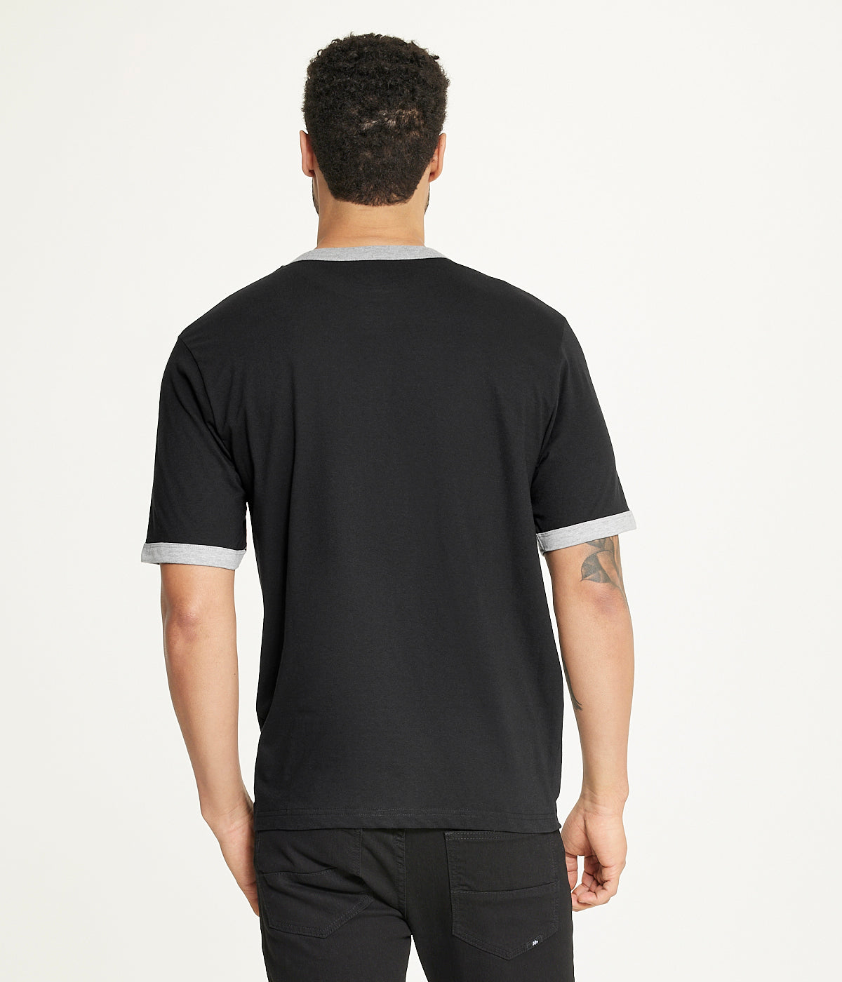  Brooklyn Laundry Brooklyn Laundry Men's Contrast Color Embroidery Ringer Tee - Black/Grey - Bonton