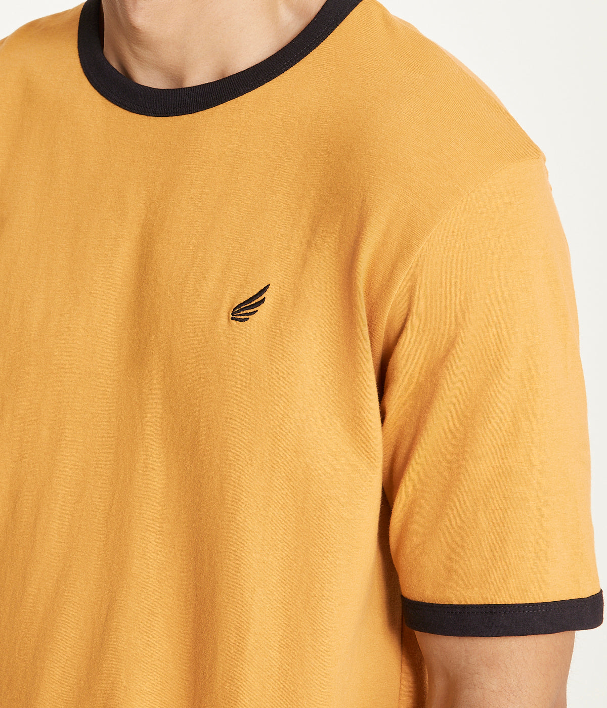  Brooklyn Laundry Brooklyn Laundry Men's Contrast Color Embroidery Ringer Tee - Timber/Black - Bonton